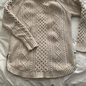 Signature Cream Cable Knit Turtleneck Sweater